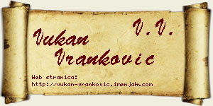 Vukan Vranković vizit kartica